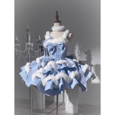 Xing Weimian Winter Overture Fluffy Denim Mini JSK(1st Pre-Order/Full Payment Without Shipping)